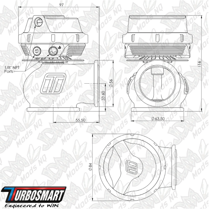 Turbosmart GenV HyperGate45 14psi External Wastegate (Sleeper)