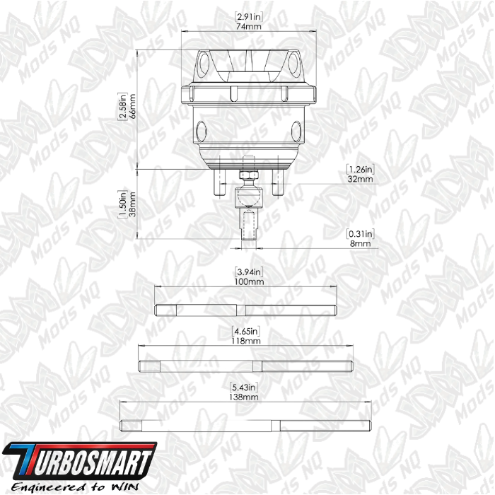 Turbosmart GenV IWG (Twin Port) Wastegate Actuator Suit BorgWarner EFR 14psi TS-0620-4012