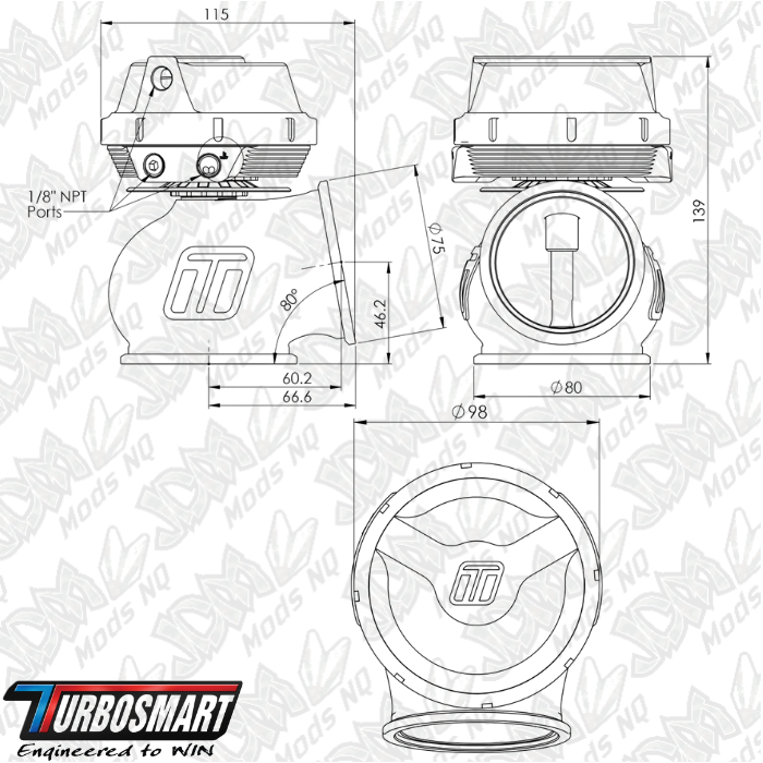 Turbosmart GenV PowerGate60 CG / C02 HP Full Range TS-0555-1242