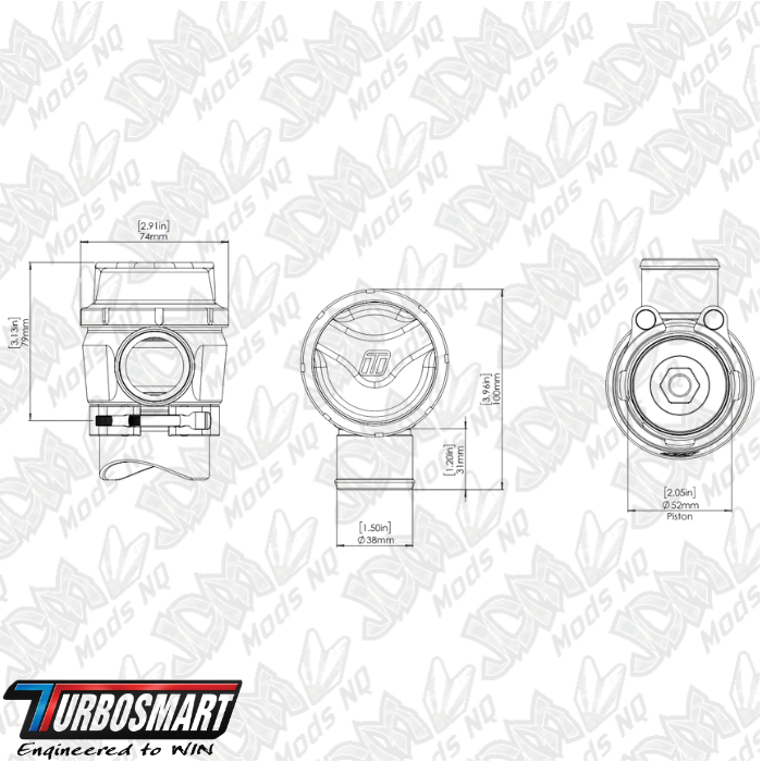 Turbosmart GenV RacePort Plumback Valve (Sleeper) Female Flange TS-0204-1425