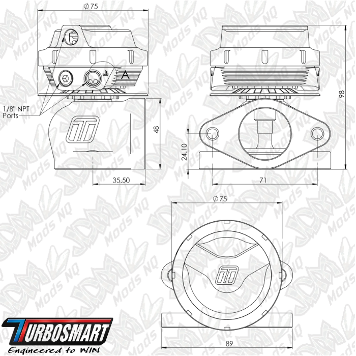 Turbosmart GenV UltraGate38 7psi External Wastegate (Purple) TS-0551-1013