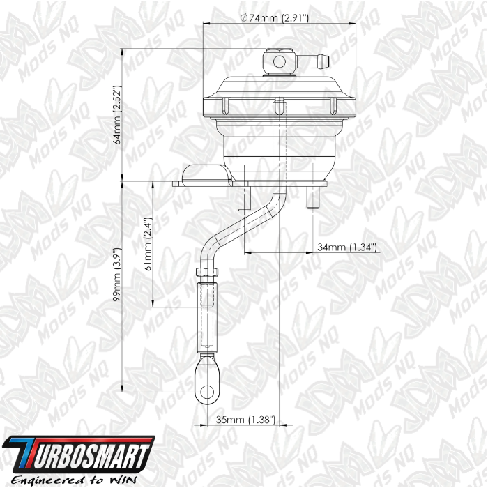 Turbosmart IWG75 Wastegate Actuator Suit Garrett GTX28R SR20 7PSI TS-0625-4072
