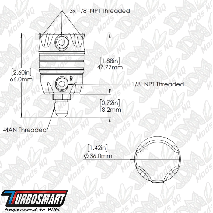 Turbosmart ProOPR Rising Rate Turbo Oil Pressure Regulator (Twin Outlet) TS-0811-1212