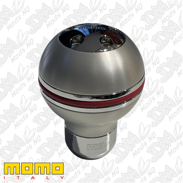 Momo Gear Knob Aluminium Red Leather Band