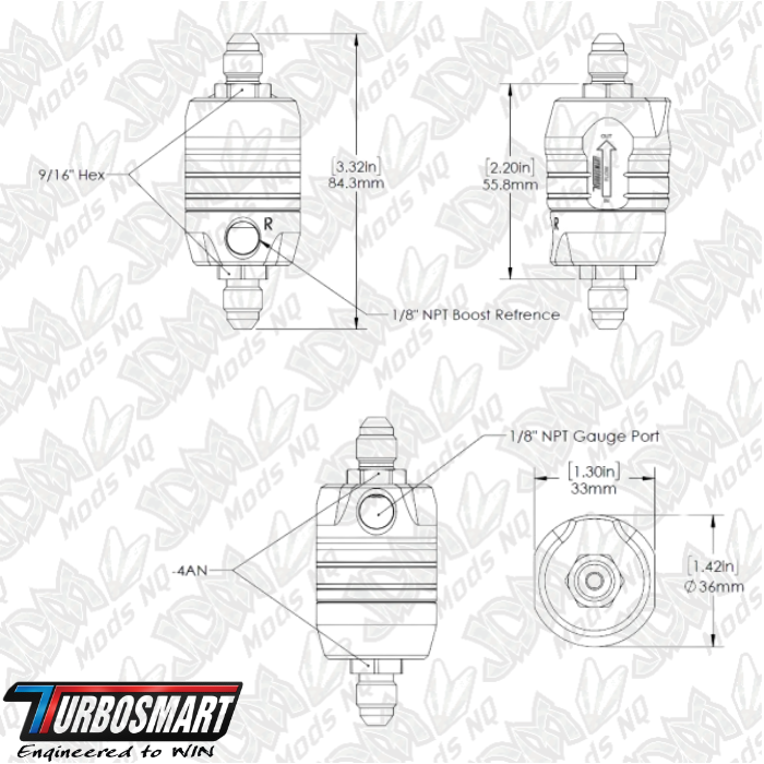 Turbosmart ProOPR Rising Rate Turbo Oil Pressure Regulator TS-0801-1012
