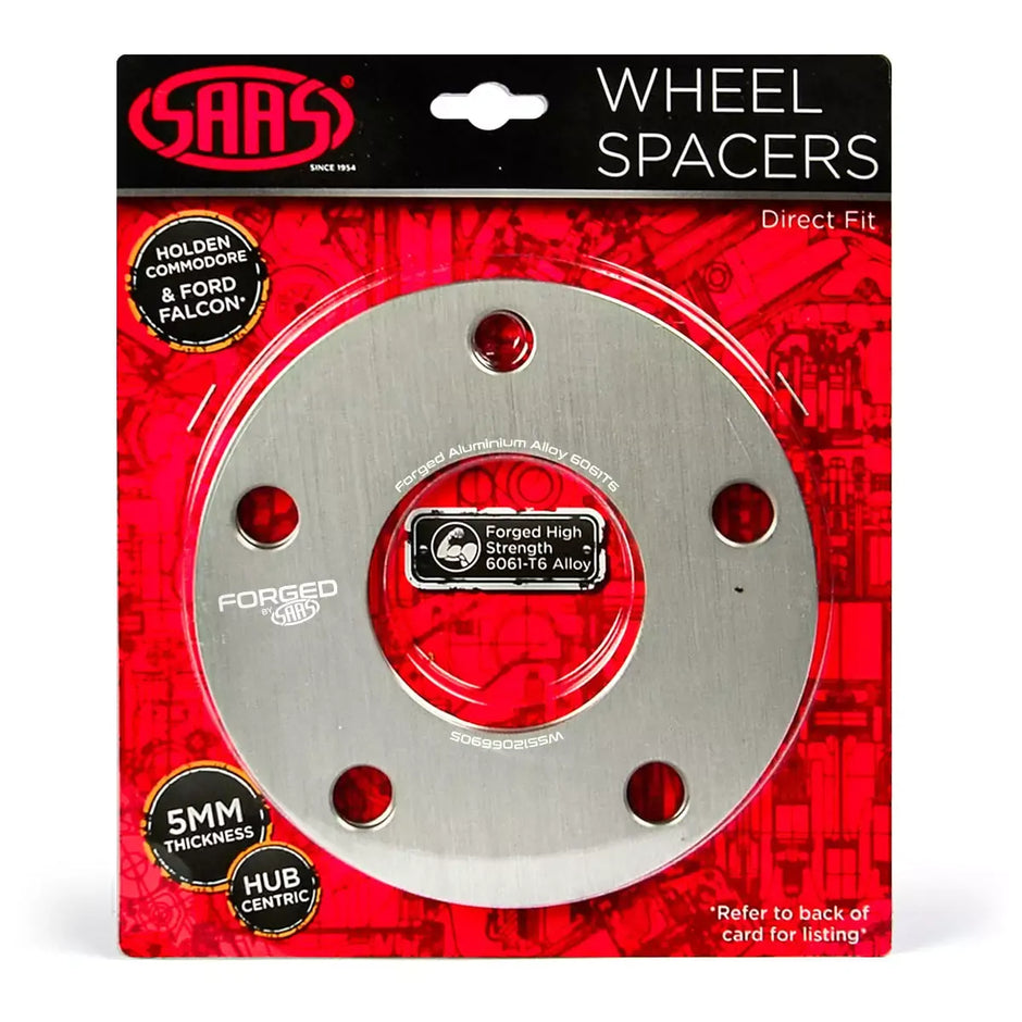 SAAS Commodore VE-VF 5mm Wheel Spacers Forged HubCentric 5x120 PCD 66.9 Bore WS512066905 - view 1