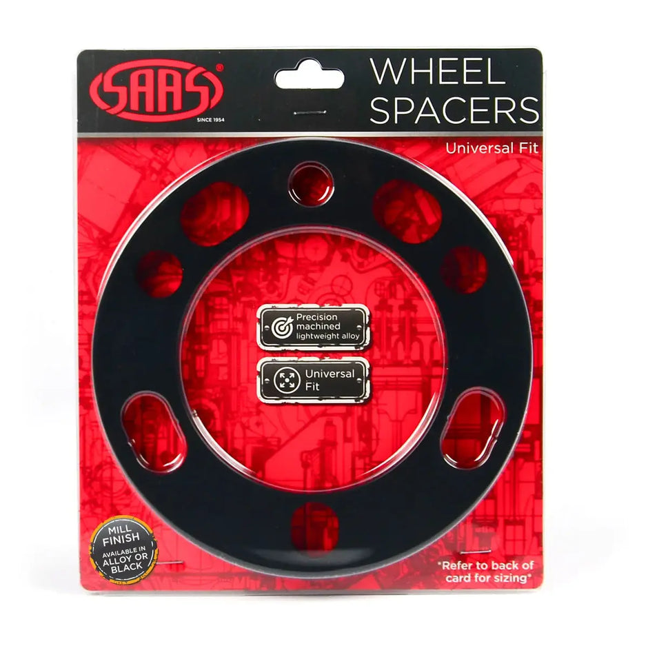 SAAS Wheel Spacer Pair Universal 6 Stud 6mm Black WS6006B - view 1