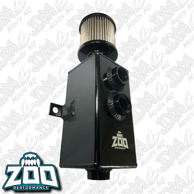 Zoo Performance 1 Litre Alloy Catch Can W/ Drain Black