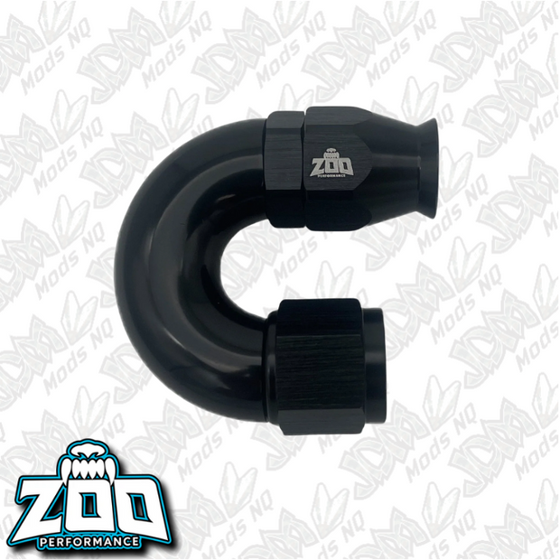 Zoo Performance 200 Series PTFE 180 Deg Hose Ends (Teflon)