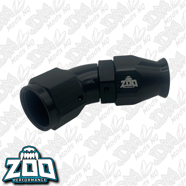 Zoo Performance 200 Series PTFE 45 Deg Hose Ends (Teflon)
