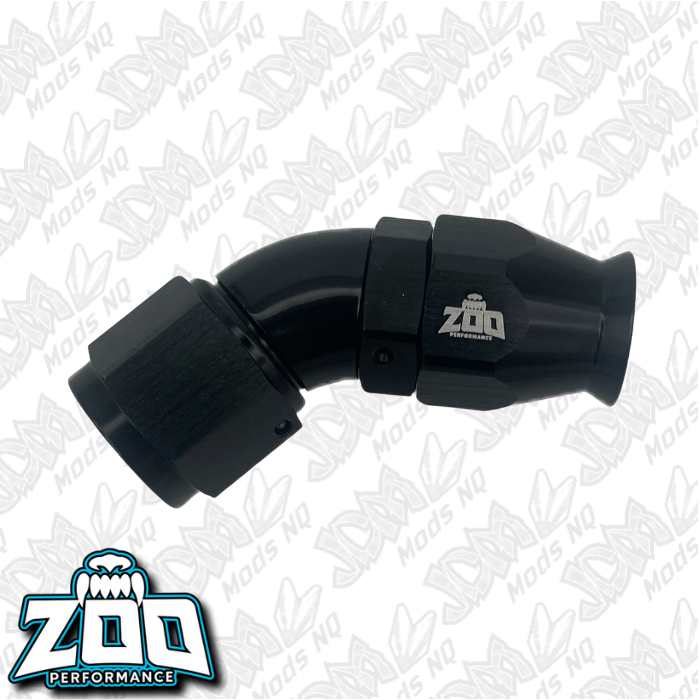 Zoo Performance 200 Series PTFE 45 Deg Hose Ends (Teflon)