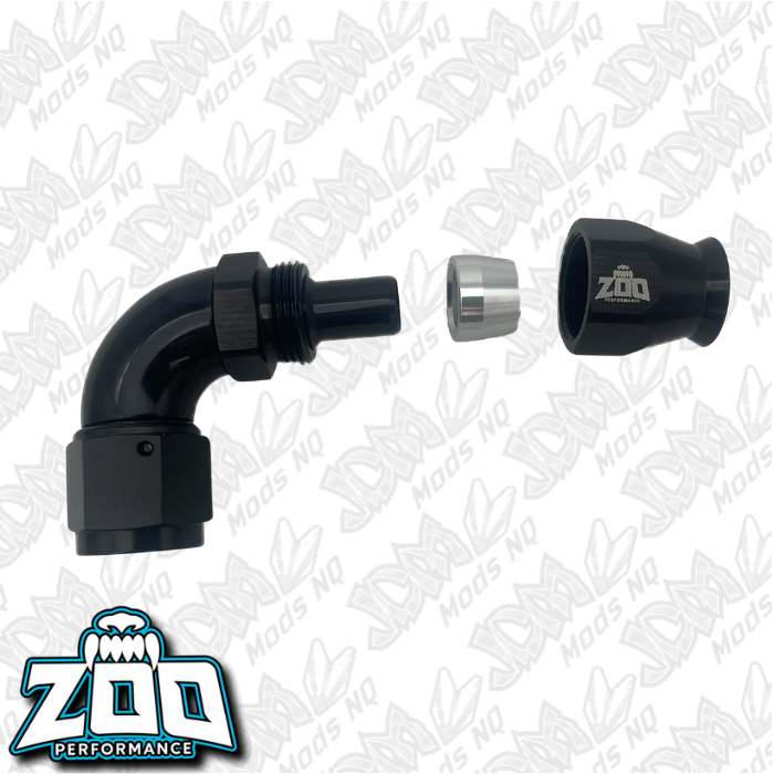 Zoo Performance 200 Series PTFE 90 Deg Hose Ends (Teflon)