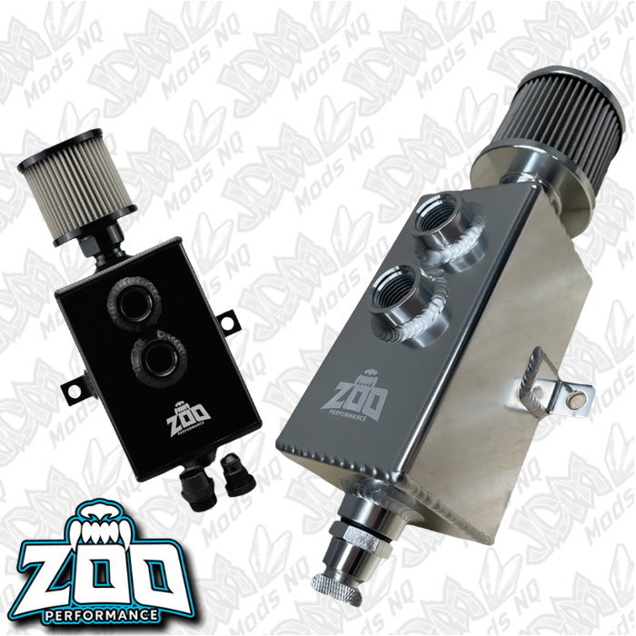 Zoo Performance 2 Litre Alloy Catch Can W/ Drain Black