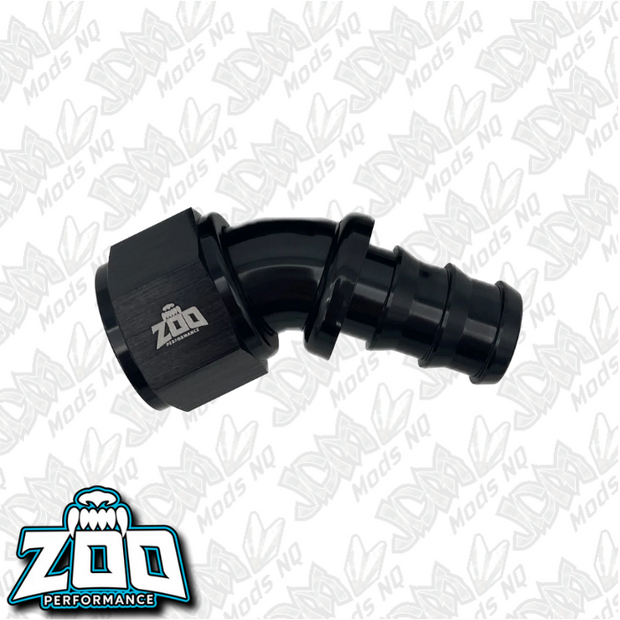 Zoo Performance 400 Series 45 Deg Hose Ends (Push Lock)