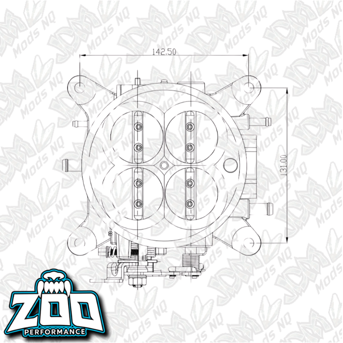 Zoo Performance 4 Barrel Throttle Body 1375CFM 4150 / 4500