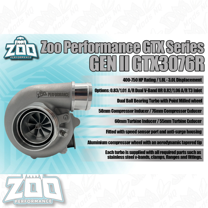 Zoo Performance GEN II GTX 3076R Series 58mm Turbo