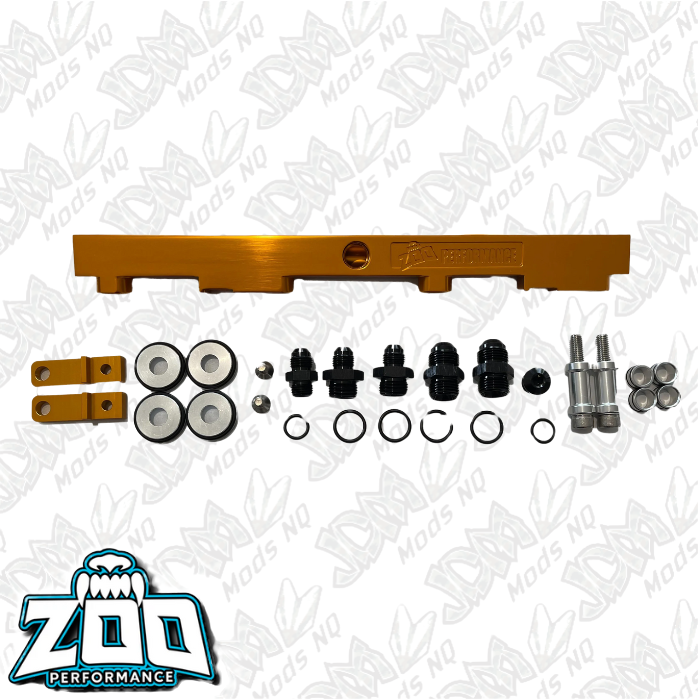 Zoo Performance Nissan SR20 Fuel Rail - Gold