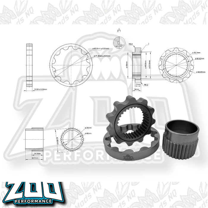 Zoo Performance OEM Type - RB25/26 Billet Spline Driven Oil Pump Gears