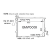 Fenix OEM Replacement Radiator Suits BMW 7 Series — radiator dimensions and hose connection diagram