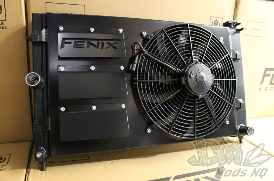 FENIX Full Alloy Radiator & Custom Single SPAL Fan Shroud - Suits All Holden VZ V8 Engines