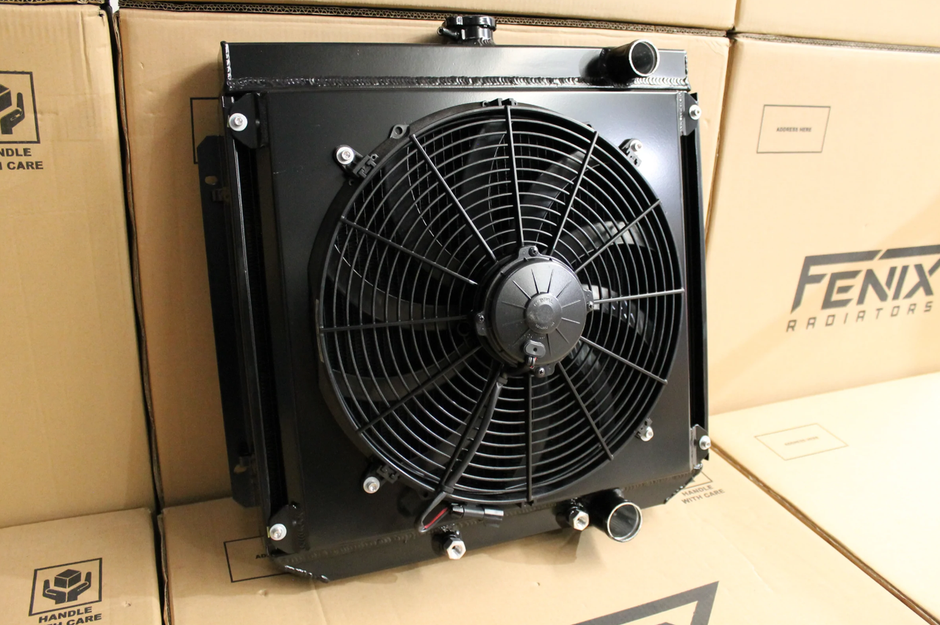Ford ZC-ZD Fairlane & XR-XY Falcon Windsor V8 Full Alloy Radiator, Custom Shroud & 16