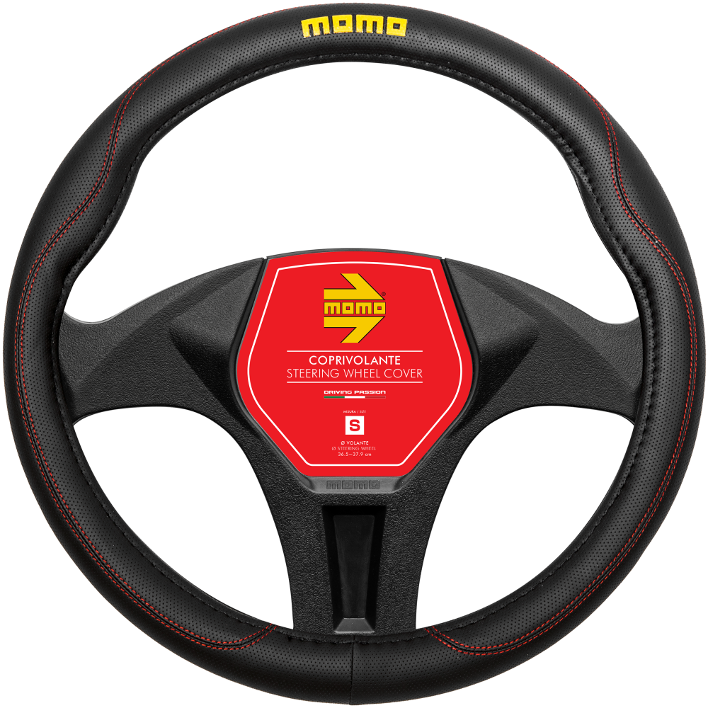 MOMO COMFORT BLACK/RED STEERING WHEEL COVERS