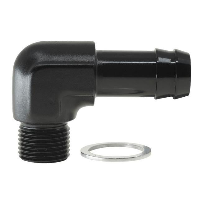 Raceworks Metric M18X1.5 Male to 5/8" Hose Barb 90 Degree Fitting