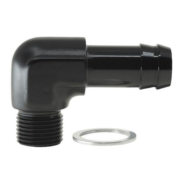 Raceworks Metric M18X1.5 Male to 5/8" Hose Barb 90 Degree Fitting