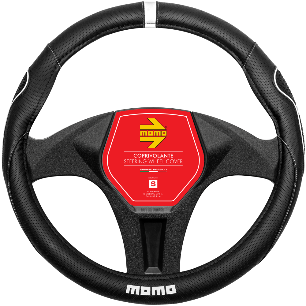 MOMO SUPERGRIP BLACK/WHITE STEERING WHEEL COVERS