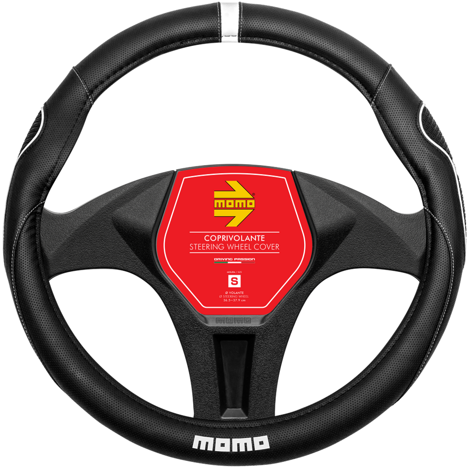 MOMO SUPERGRIP BLACK/WHITE STEERING WHEEL COVERS