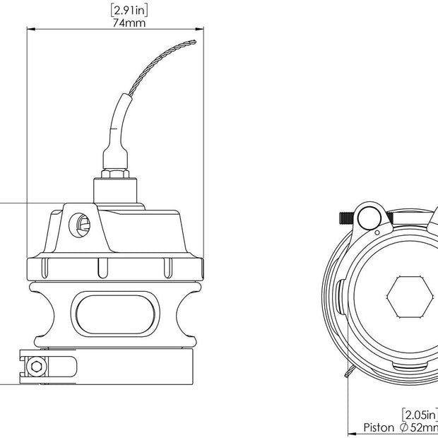Turbosmart GenV Race Port Universal BOV Blow Off Valve HE Sensor Female, No Weld On Flange