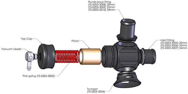 Turbosmart Kompact Blow Off Valve Dual Port 25mm - Audi/VW/Ford XR6T (Bosch Replacement)