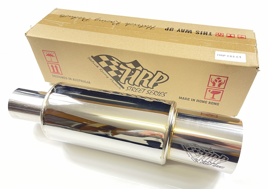 HRP Cannon Muffler (Polished Tip) 2.5" Inlet, 3.5" Tip