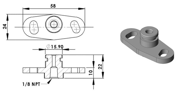 Turbosmart Fuel Rail Adaptor Suits Mitsubishi TS-0402-1005