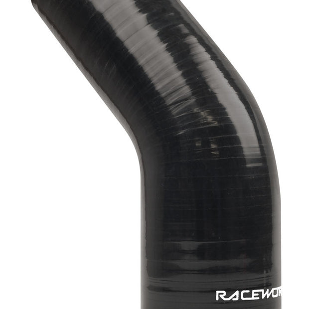 Raceworks Silicone Reducer Elbow 45 Degree (Black)