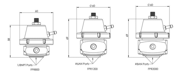 Tuebosmart FPR2000 Fuel Pressure Regulator Suit -8AN