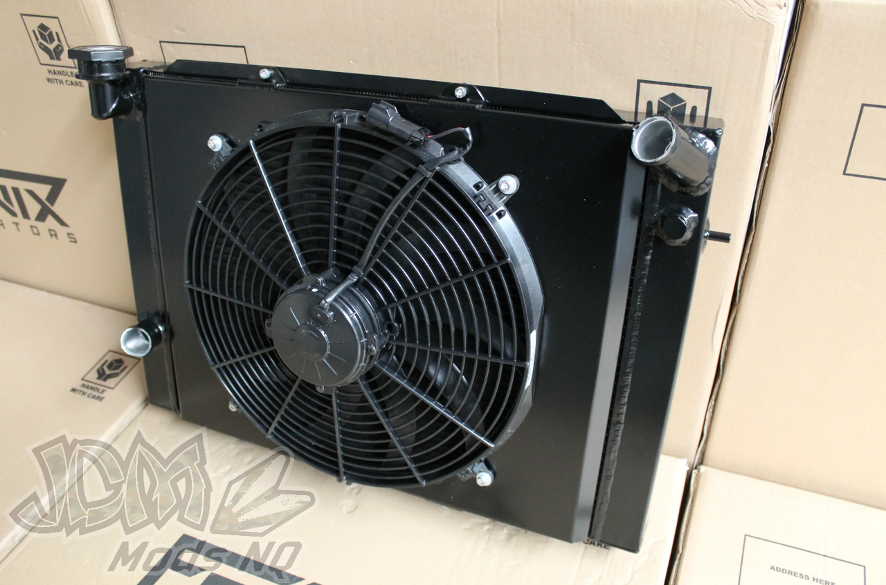 FENIX Holden VB-VC-VH-VK Commodore v8 Full Alloy Manual Radiator, Custom Built Shroud & 16
