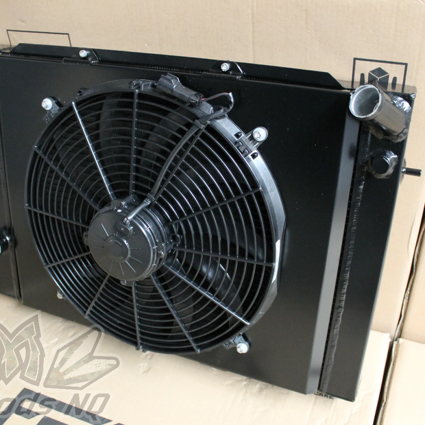 FENIX Holden VB-VC-VH-VK Commodore v8 Full Alloy Manual Radiator, Custom Built Shroud & 16" 3000CFM Spal Fan