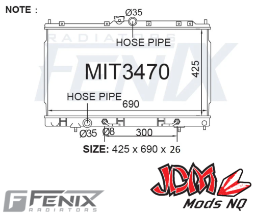 FENIX OEM Replacement Radiator Suits Mitsubishi Outlander ZE ZF