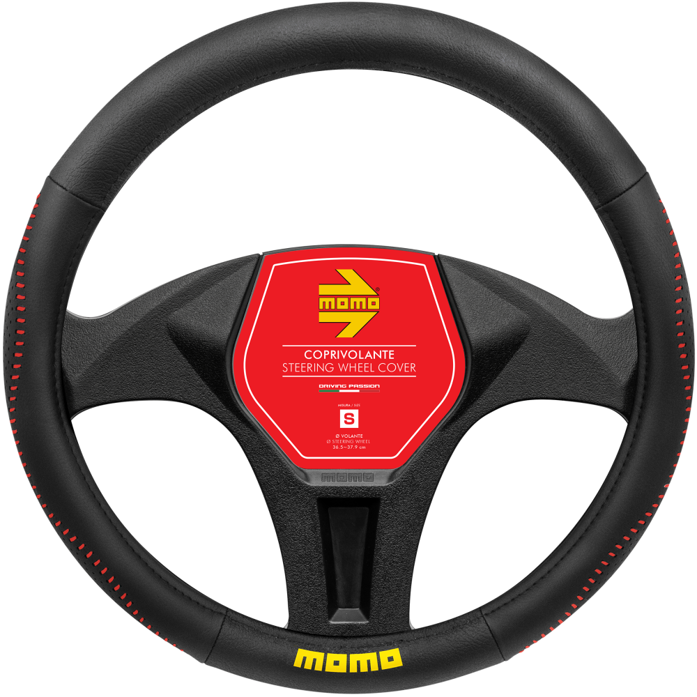 MOMO STREET BLACK/RED STEERING WHEEL COVERS