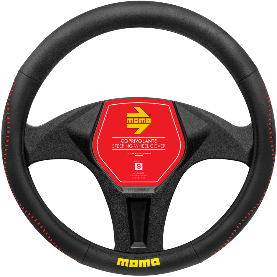 MOMO STREET BLACK/RED STEERING WHEEL COVERS