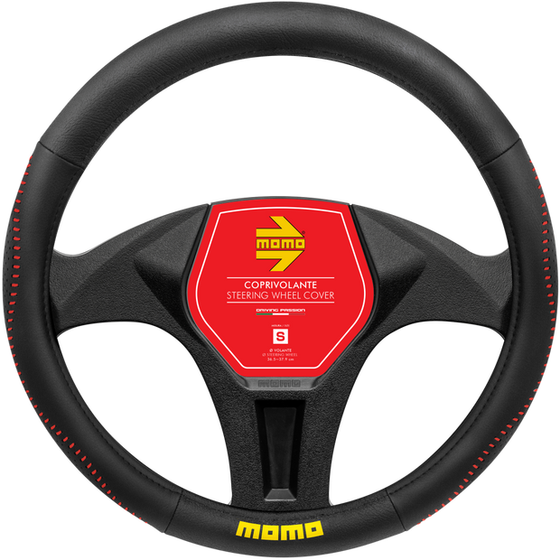 MOMO STREET BLACK/RED STEERING WHEEL COVERS