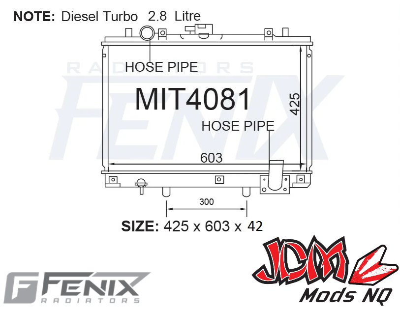 FENIX OEM Replacement Radiator for Mitsubishi Triton MK Turbo Diesel