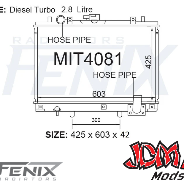 FENIX OEM Replacement Radiator for Mitsubishi Triton MK Turbo Diesel