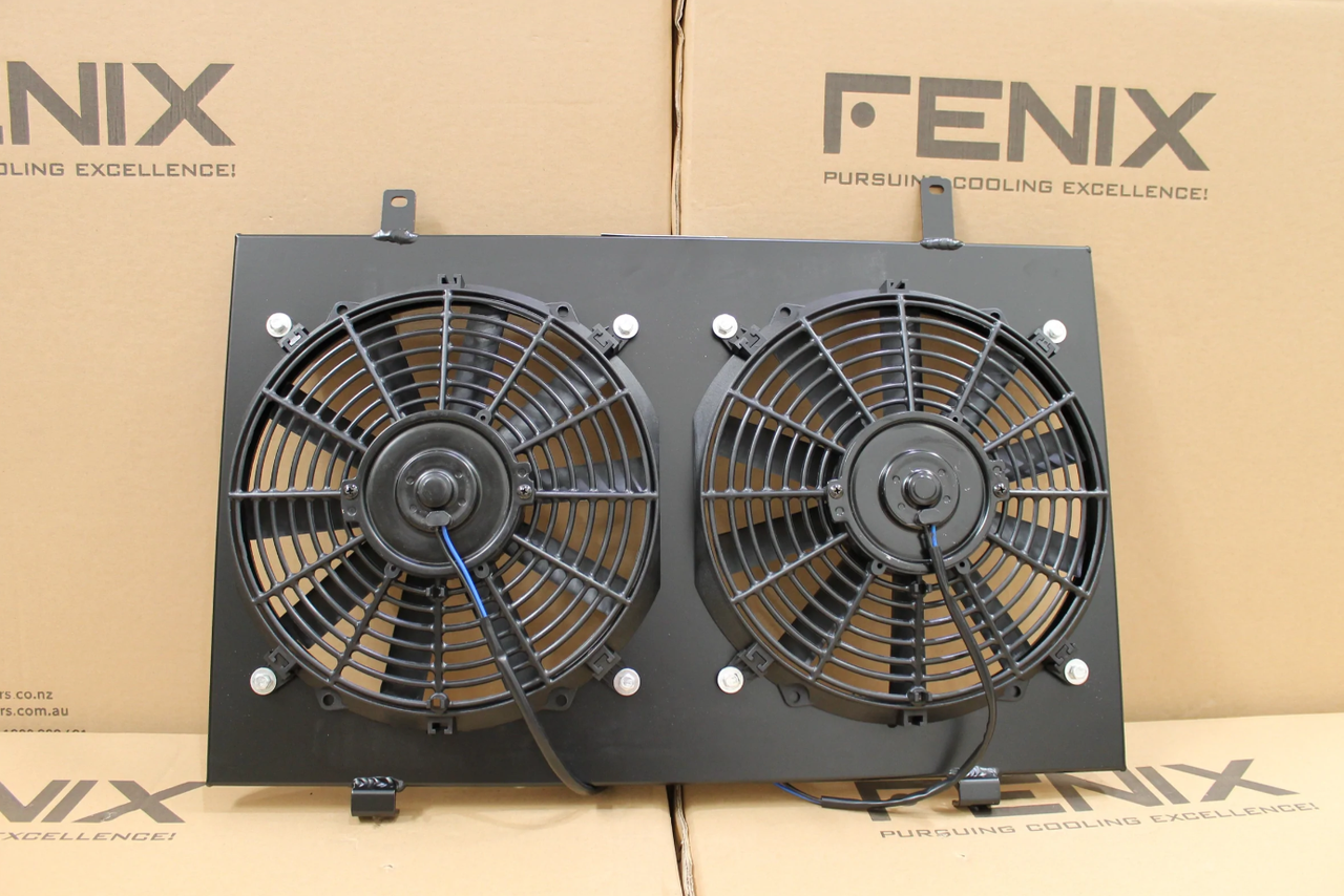 Nissan Skyline R33/R34 93-02 FENIX Full Alloy Radiator & Fan Shroud Combo - Black
