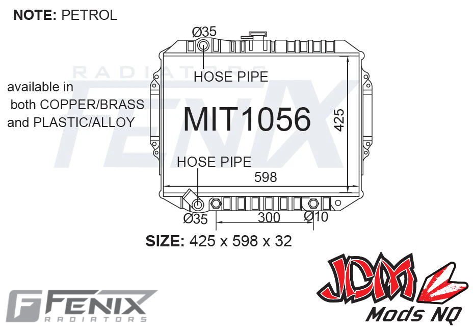 FENIX OEM Replacement Radiator Suits Mitsubishi Pajero NA-NL 3.