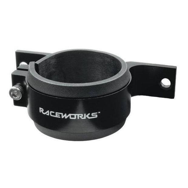 Raceworks Billet Single External Fuel Pump Bracket 60mm Black Suit 044 Style Pumps - Universal