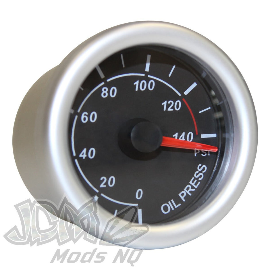 Oil Press Gauge 0-140psi 52mm Black Autoline