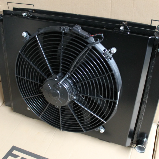 Holden VL Commodore/Calais RB30 Full Alloy Manual Radiator, Custom Built Shroud & 16" 3000CFM Spal Fan