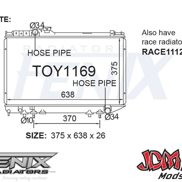 FENIX OEM Replacement Radiator Suits Toyota GA70 JZA70 MA70 Supra